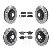 Charger l&#39;image dans la galerie, [Front+Rear] 19-20 Audi A3 Quattro Performance Drilled &amp; Slotted Brake Rotor &amp; Ceramic Pads Kit For Max Braking