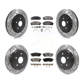 Front Rear Drilled Slot Brake Rotors Ceramic Pad Kit For Toyota Camry Avalon TRD
