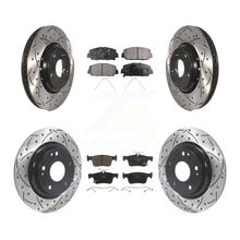 Charger l'image dans la galerie, Front Rear Coated Drilled Slot Disc Brake Rotors Ceramic Pad Kit For Honda Civic
