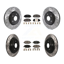 Charger l'image dans la galerie, Front Rear Coated Drilled Slot Disc Brake Rotor &amp; Ceramic Pad Kit For Honda CR-V
