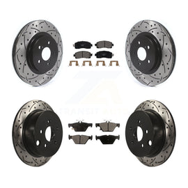 Front Rear Coat Drill Slot Disc Brake Rotor Ceramic Pad Kit For Subaru Crosstrek