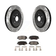 Charger l&#39;image dans la galerie, Rear Coat Drill Slot Disc Brake Rotor Ceramic Pad Kit For 2015 Cadillac CTS 6.2L