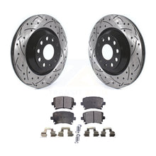 Load image into Gallery viewer, Rear Drill Slot Brake Rotors Ceramic Pad Kit For Volkswagen CC Passat GTI Golf R