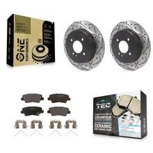 Load image into Gallery viewer, Rear Coat Drill Slot Disc Brake Rotor Ceramic Pad Kit For Hyundai Accent Kia Rio