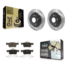 Load image into Gallery viewer, Rear Coated Drilled Slotted Disc Brake Rotor And Ceramic Pad Kit For Honda Civic