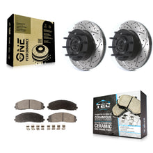 Load image into Gallery viewer, Front Drill Slot Brake Rotor Hub Ceramic Pad Kit For Ford F-250 Super Duty F-350