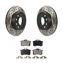 Load image into Gallery viewer, Rear Coated Drilled Slotted Disc Brake Rotor Ceramic Pad Kit For Volkswagen Golf