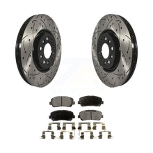 Charger l&#39;image dans la galerie, Front Coated Drilled Slotted Disc Brake Rotors Ceramic Pad Kit For Jeep Cherokee