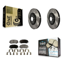 Charger l'image dans la galerie, Front Coated Drilled Slotted Disc Brake Rotors Ceramic Pad Kit For Jeep Cherokee