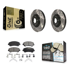 Charger l'image dans la galerie, Front Coated Drilled Slotted Disc Brake Rotors Ceramic Pad Kit For Nissan Maxima