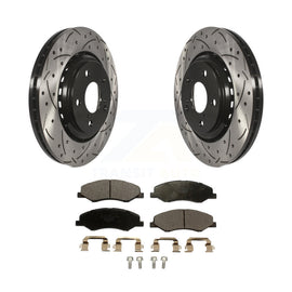 [Front] 2018-2023 Honda Odyssey Performance Drilled & Slotted Brake Rotor & Ceramic Pads Kit For Max Braking