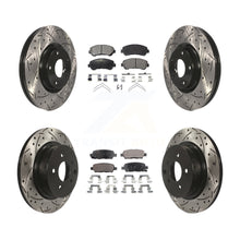 Load image into Gallery viewer, Front Rear Coated Drill Slot Disc Brake Rotors Ceramic Pad Kit For Nissan Maxima