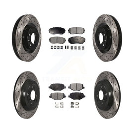 Front Rear Drill Slot Disc Brake Rotor Ceramic Pad Kit For Ford Edge Lincoln MKX