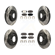 Load image into Gallery viewer, Front Rear Drill Slot Brake Rotors Ceramic Pad Kit For Kia Soul Forte Hyundai GT