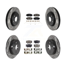 Load image into Gallery viewer, Front Rear Coated Drilled Slot Disc Brake Rotor Ceramic Pad Kit For Toyota Camry