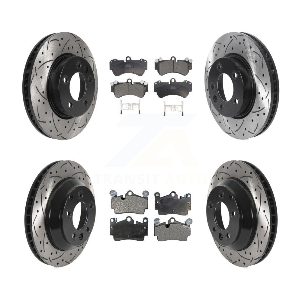 Front Rear Disc Brake Rotor Ceramic Pad Kit (6Pc) For Porsche Cayenne Volkswagen