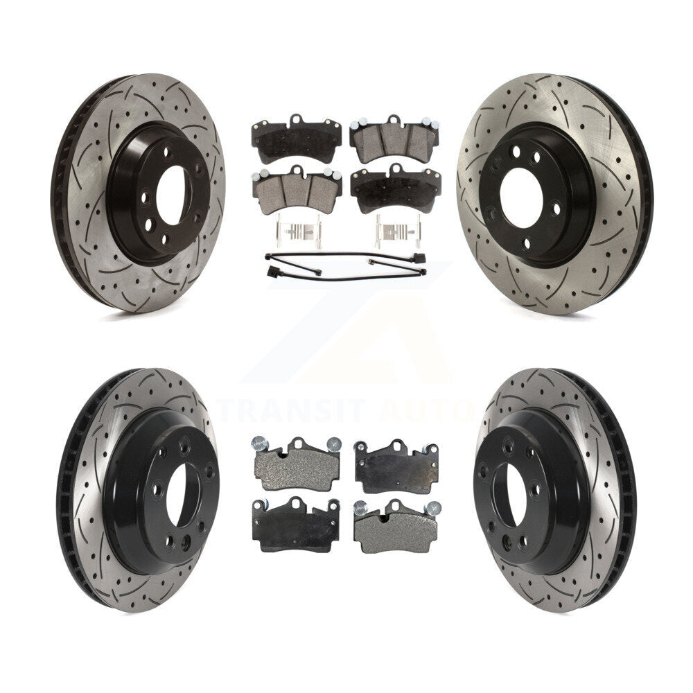 Front Rear Disc Brake Rotor Ceramic Pad Kit (6Pc) For Audi Q7 Volkswagen Touareg