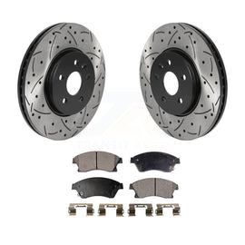 [Front] 2013-2014 Chevrolet Sonic RS Performance Drilled & Slotted Brake Rotor & Ceramic Pads Kit For Max Braking