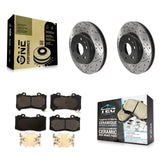 Front Drilled Slot Brake Rotor Ceramic Pad Kit For Chevrolet Colorado GMC Canyon