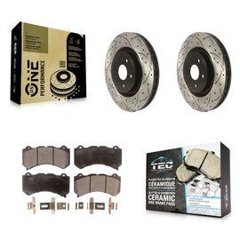 Front Drill Slot Disc Brake Rotors Ceramic Pad Kit For Jeep Grand Cherokee Dodge