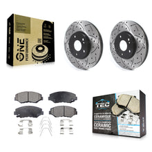 Load image into Gallery viewer, Front Coated Drill Slot Disc Brake Rotors Ceramic Pad Kit For Honda Pilot Accord