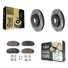 Load image into Gallery viewer, Front Drilled Slot Brake Rotor Ceramic Pad Kit For Toyota Yaris Prius C Scion iQ