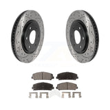 Front Drilled Slot Brake Rotors Ceramic Pad Kit For Nissan TITAN Armada INFINITI