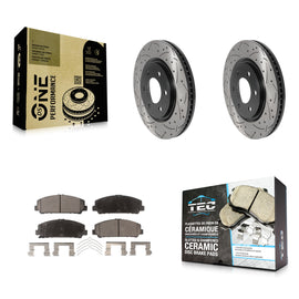 Front Drilled Slot Brake Rotors Ceramic Pad Kit For Nissan TITAN Armada INFINITI