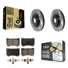 Charger l'image dans la galerie, Front Coat Drill Slot Disc Brake Rotor Ceramic Pad Kit For Hyundai Genesis Equus
