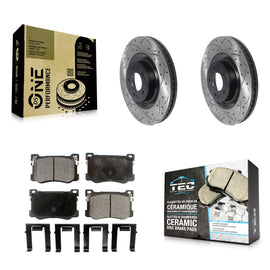 Front Drilled Slot Brake Rotors Ceramic Pad Kit For Hyundai Genesis G80 Kia K900