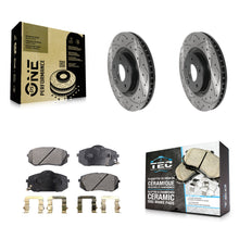 Charger l'image dans la galerie, Front Drill Slot Disc Brake Rotors Ceramic Pad Kit For Hyundai Tucson Sonata Kia