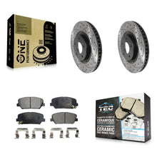 Load image into Gallery viewer, [Front] 2011-2015 Kia Optima 2.0L Performance Drilled &amp; Slotted Brake Rotor &amp; Ceramic Pads Kit For Max Braking