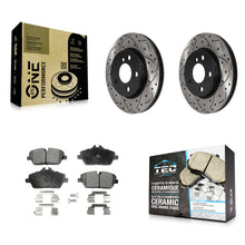 Charger l'image dans la galerie, Front Coated Drilled Slotted Disc Brake Rotors &amp; Ceramic Pad Kit For Mini Cooper