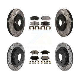 Front Rear Drilled Slot Brake Rotor Ceramic Pad Kit For Chevrolet Equinox Malibu