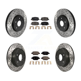 Front Rear Drill Slot Disc Brake Rotors Ceramic Pad Kit For Chevrolet Trax Buick