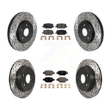 Front Rear Drill Slot Disc Brake Rotors Ceramic Pad Kit For Chevrolet Trax Buick
