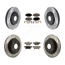 Charger l'image dans la galerie, Front Rear Coated Drill Slot Disc Brake Rotor Ceramic Pad Kit For Buick Envision