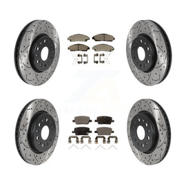 Front Rear Drilled Slot Brake Rotor & Ceramic Pad Kit For Chevrolet Traverse GMC