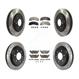 Front Rear Drill Slot Disc Brake Rotor Ceramic Pad Kit For Ford F-150 Expedition