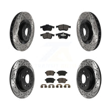 Load image into Gallery viewer, [Front+Rear] 2014-2020 Fiat 500L Performance Drilled &amp; Slotted Brake Rotor &amp; Ceramic Pads Kit For Max Braking