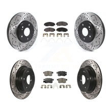 Load image into Gallery viewer, Front Rear Drilled Slot Brake Rotor &amp; Ceramic Pad Kit For Honda Accord Acura TSX