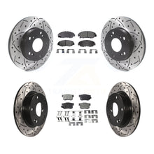 Load image into Gallery viewer, Front Rear Coated Drilled Slot Disc Brake Rotors Ceramic Pad Kit For Honda Civic