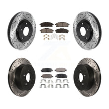 Charger l&#39;image dans la galerie, [Front+Rear] 2011-2017 Nissan Quest Performance Drilled &amp; Slotted Brake Rotor &amp; Ceramic Pads Kit For Max Braking