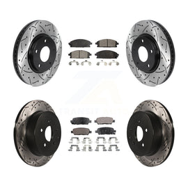 [Front+Rear] 2004-2009 Nissan Quest Performance Drilled & Slotted Brake Rotor & Ceramic Pads Kit For Max Braking
