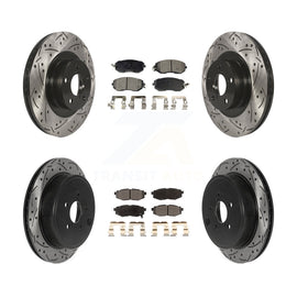 Front Rear Drill Slot Disc Brake Rotors Ceramic Pad Kit For Toyota 86 Subaru BRZ