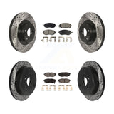 Front Rear Drill Slot Disc Brake Rotors Ceramic Pad Kit For Toyota 86 Subaru BRZ