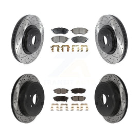 Front Rear Drill Slot Disc Brake Rotor Ceramic Pad Kit For Subaru Outback Legacy