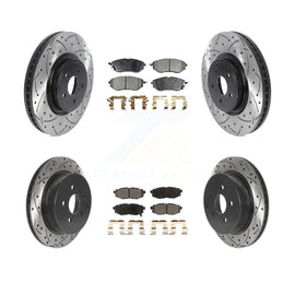 Front Rear Drill Slot Brake Rotor Ceramic Pad Kit For 14-18 Subaru Forester 2.0L