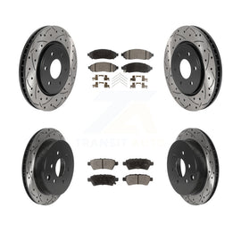 [Front+Rear] 2006-2007 Nissan Xterra Performance Drilled & Slotted Brake Rotor & Ceramic Pads Kit For Max Braking