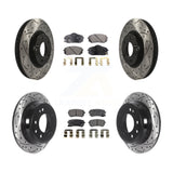 Front Rear Drill Slot Disc Brake Rotors Ceramic Pad Kit For Kia Sportage Hyundai